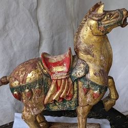 Antique/Vintage Wood Carved Painted Horse