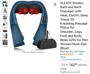 ALLJOY Shiatsu Back and Neck Massager with Heat, Electric Deep