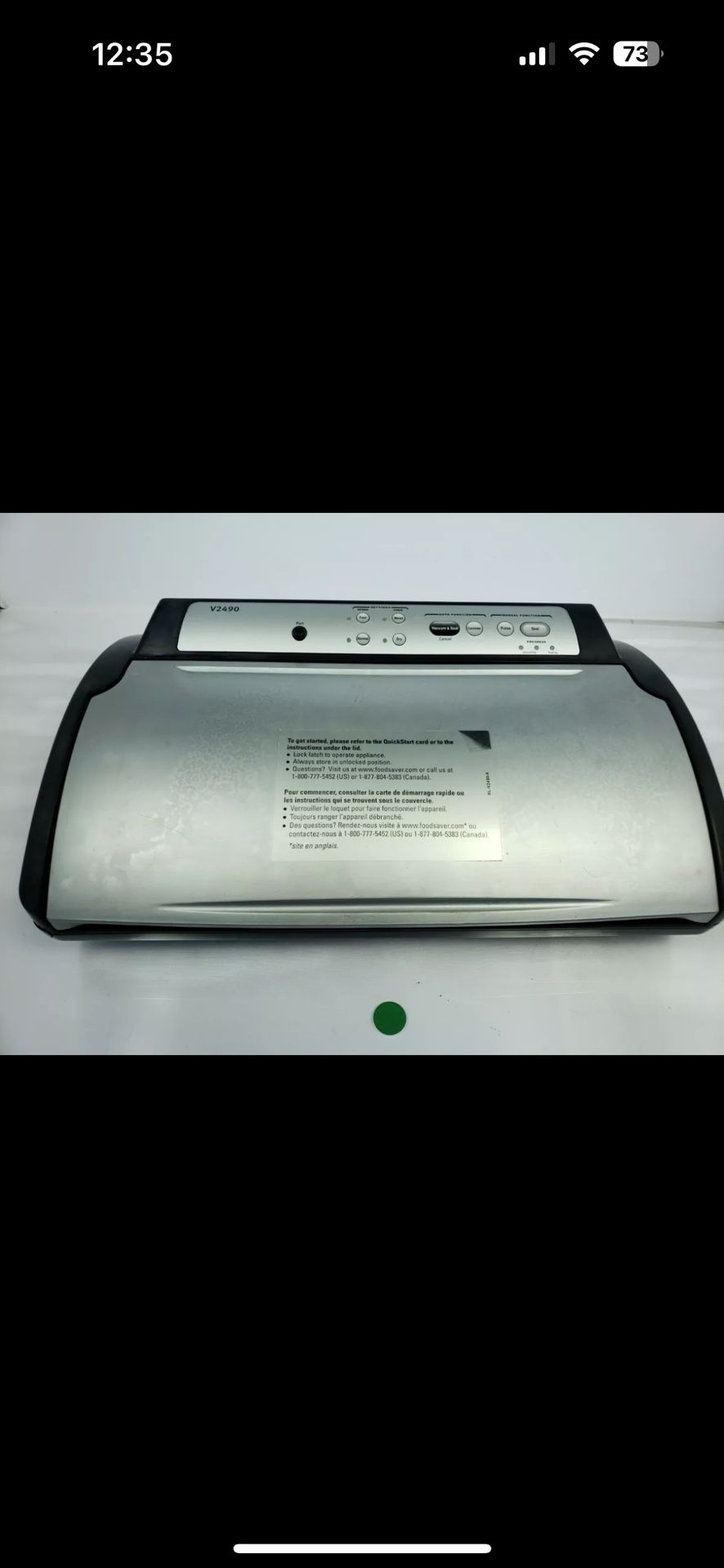 FoodSaver Vacuum Electric Food Bag Zip Advanced Sealer V2490
