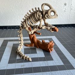 3d Printed chameleon And Branch Together 