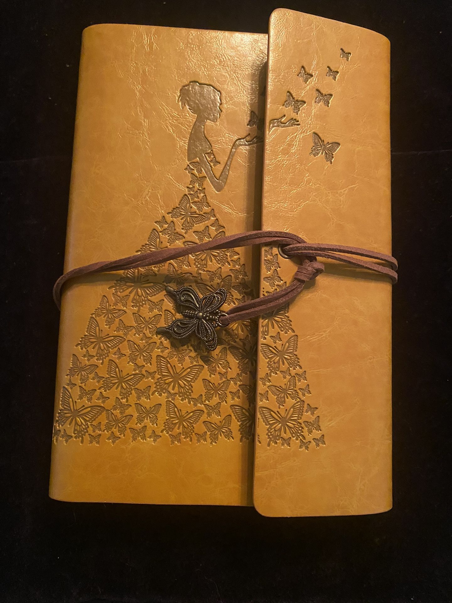 Butterfly Leather Refillable Journal Notbook