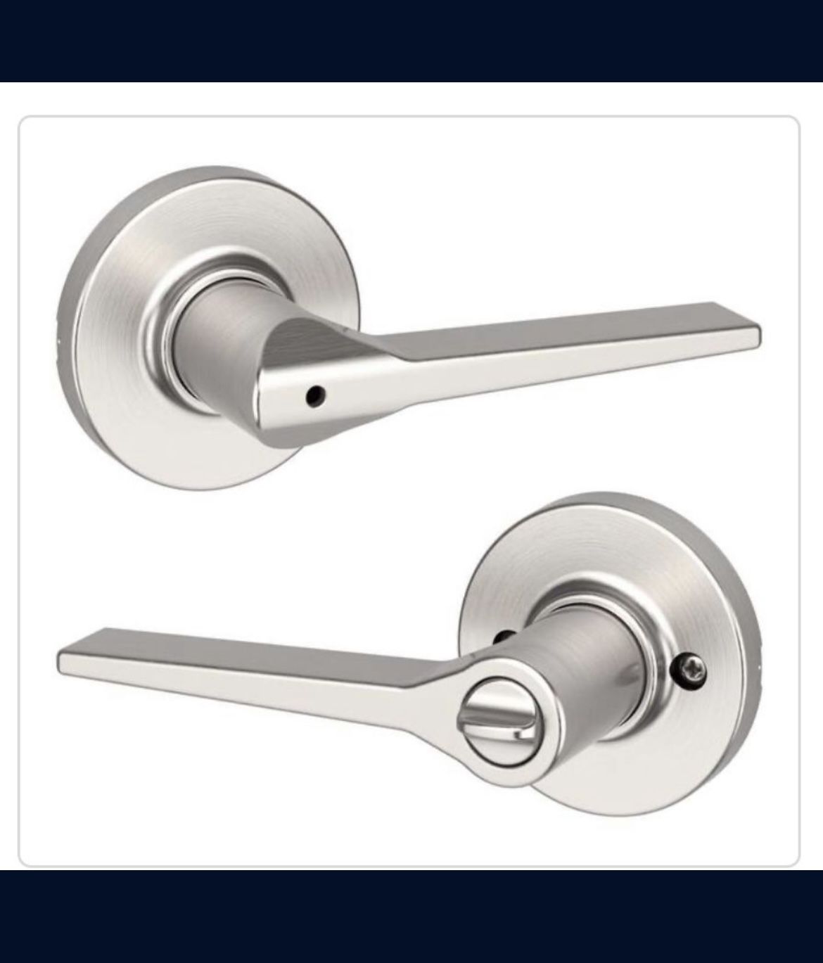 Kwikset Hollis Round Rose Satin Nickel Privacy Bed/Bath Door Lever