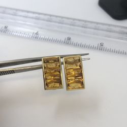 18k Yellow Gold Citrine Earrings 