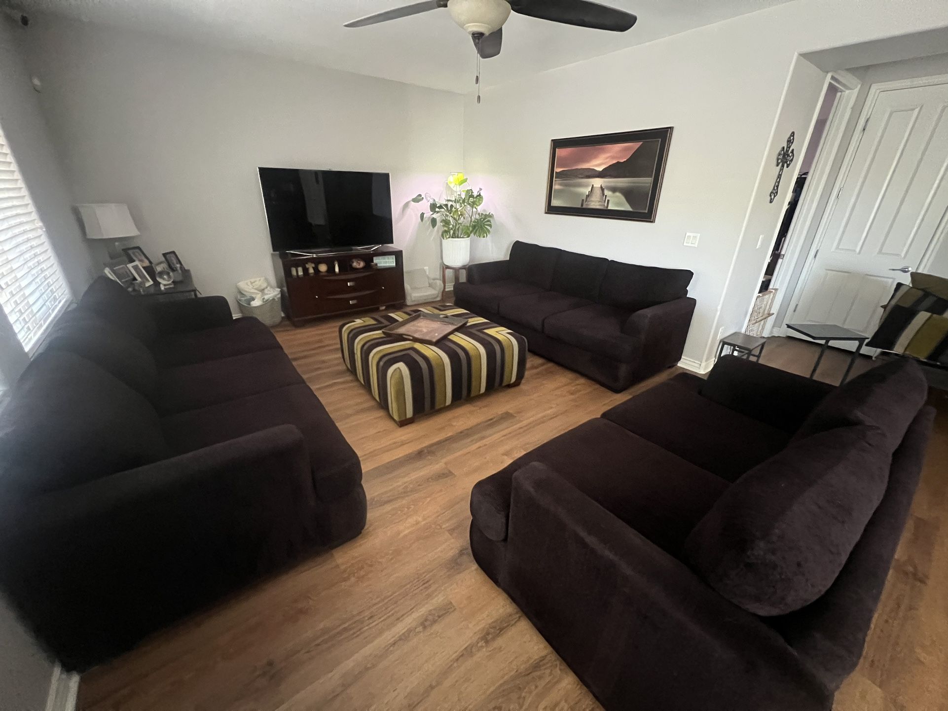 2 Sofas, 1 Loveseat, X-Large Ottoman