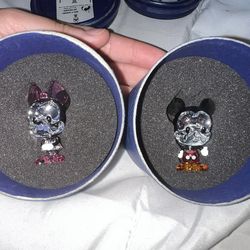 Mickey and Minnie Mouse Disney Crystal Set Antiques