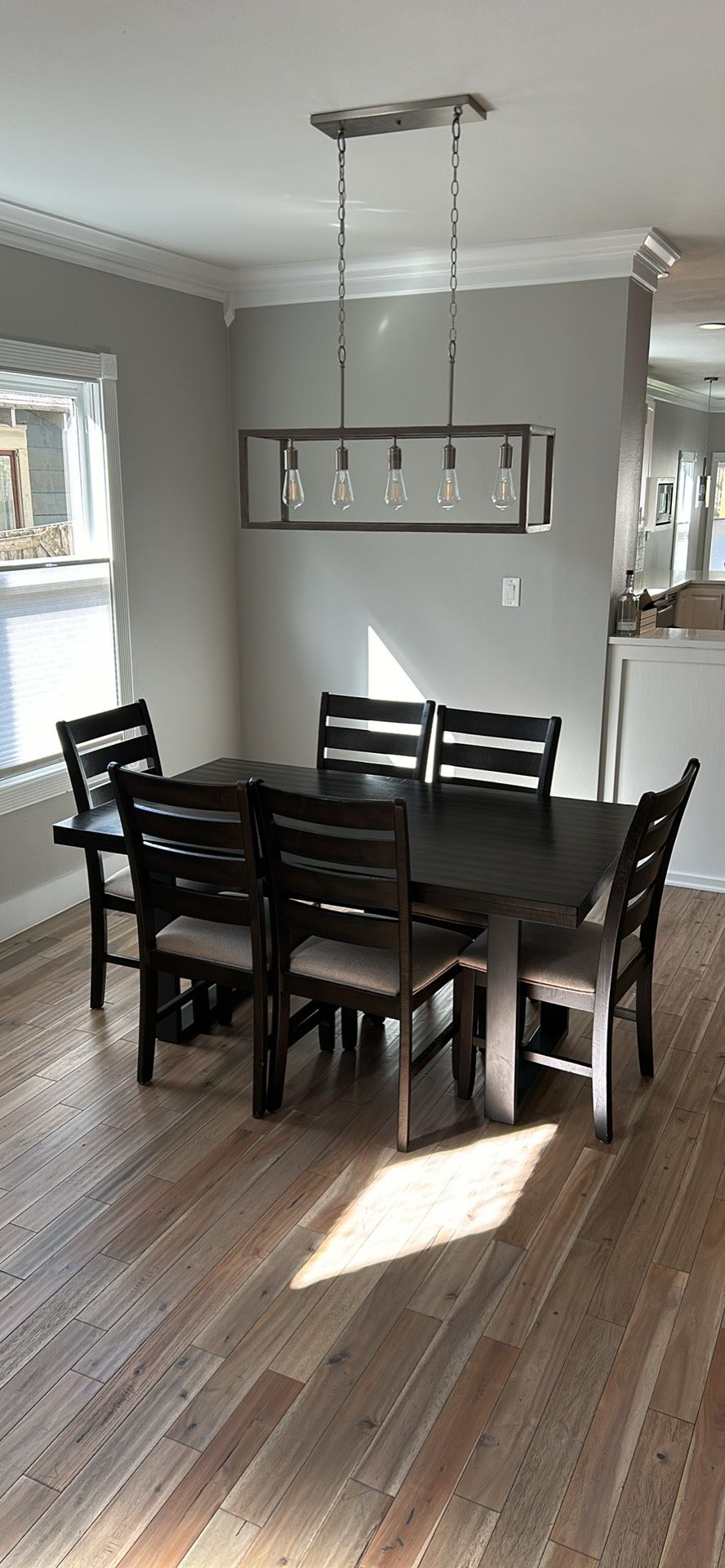 Wooden Dining Table And 6 Chairs Set