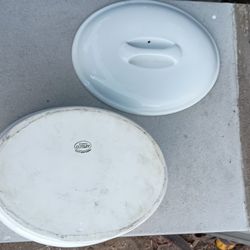 APILCO VINTAGE FRENCH PORCELAIN "Porcellaine A Feu" VERY THICK PORCELAIN COOKING BAKING STEWING CROCK POT 