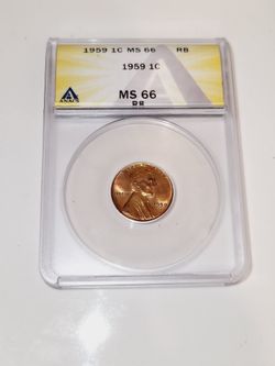1959 1C Penny, Graded - MS-66 RB