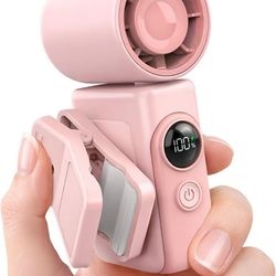 Hotsales Clip-On Portable Fan, 13500 RPM Rechargeable Handheld Mini Fan with LED Display, 360° Rotating Detachable Clip, Stroller Fan for Baby, Compac