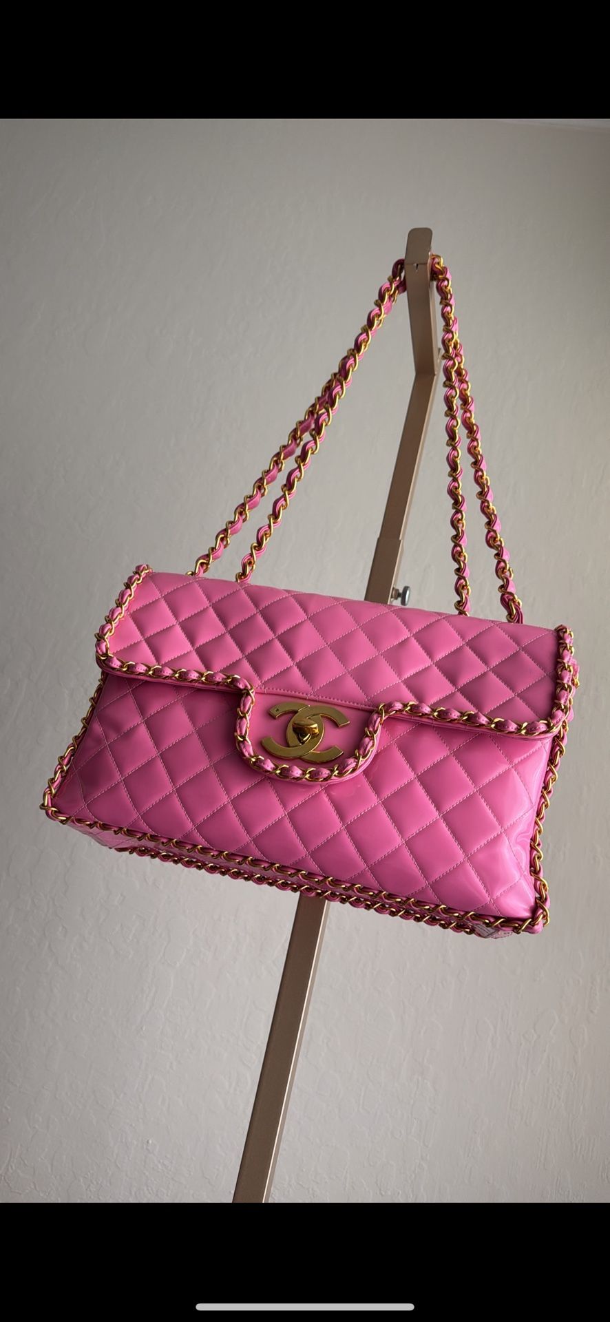 Chanel 1995 Pink Chainlink Maxi