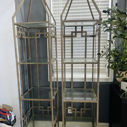 2 Heavy Iron/metal Glass Shelves.  In Very Good Condition 