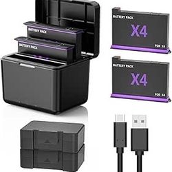 360 X4 Battery 2- Packs with Fast Battery Charger