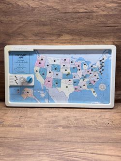 Vintage Fisher Price Discovery Map United States 1987 Educational Learning Toy