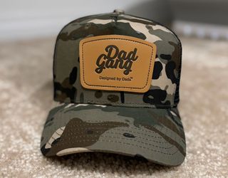 Dadgang Camo with leather patch trucker hat