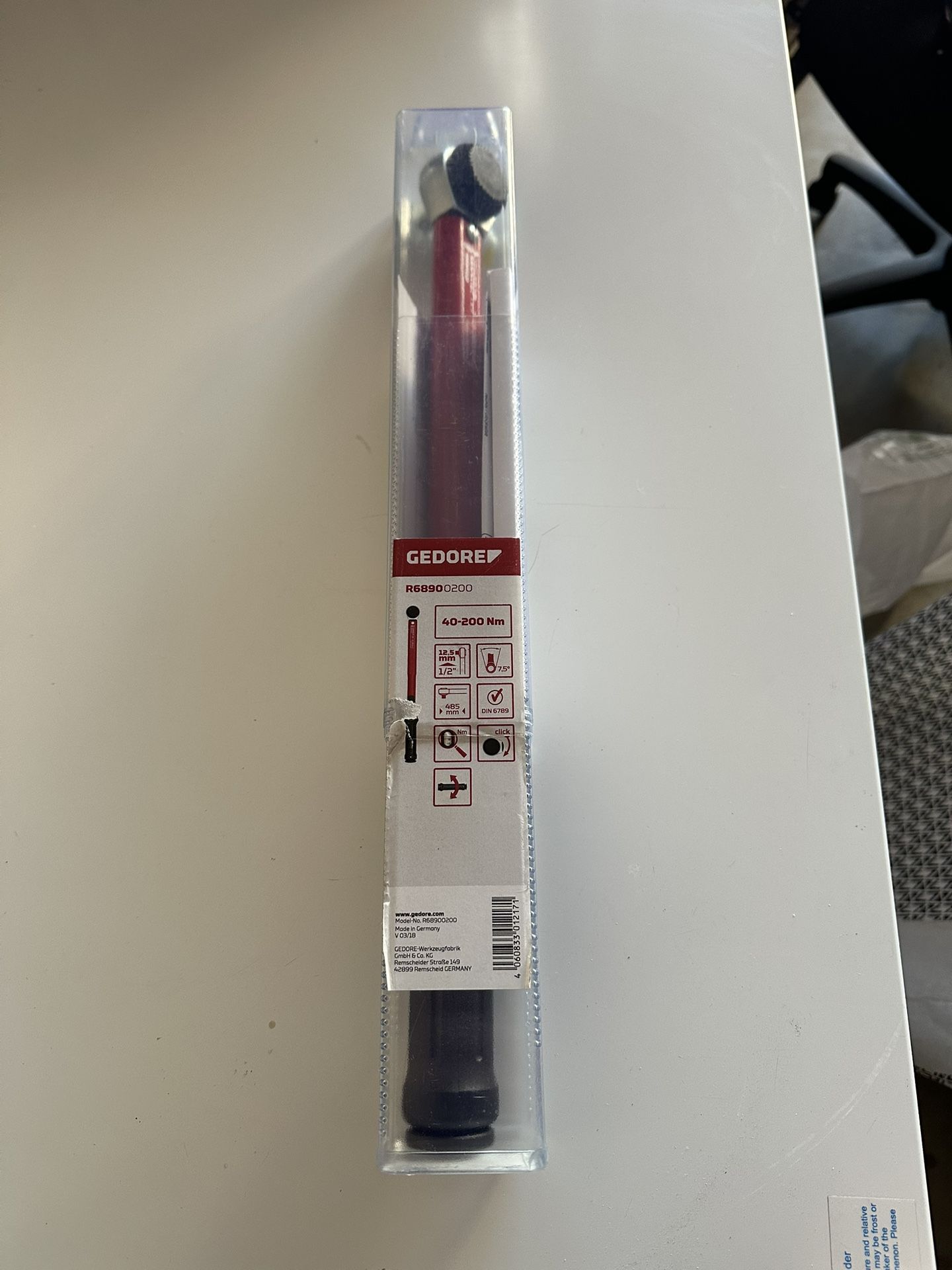 GEDORE - R(contact info removed)0 RED Torque Wrench 1/2 40-200Nm l.485mm