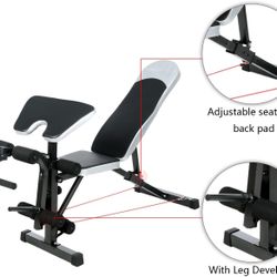 Ancheer Adjustable Weight Bench With Preacher Curl Leg Devolper
