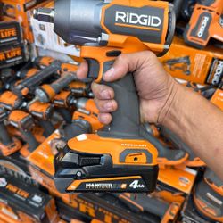Ridgid 1/2 Inch Impact With Battery Brushless Model And Max Output Battery Model 