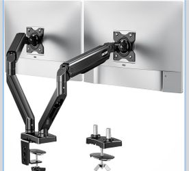 Acer Dual Monitor Arm, Computer Desk Arm with VESA Mounts for 17–32″ Screens, Fully Adjustable Gas Spring Monitor Stand, C-Clamp and Grommet Mounting 