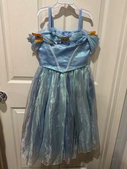 Kids Disney Blue Iridescent Cinderella Costume Dress