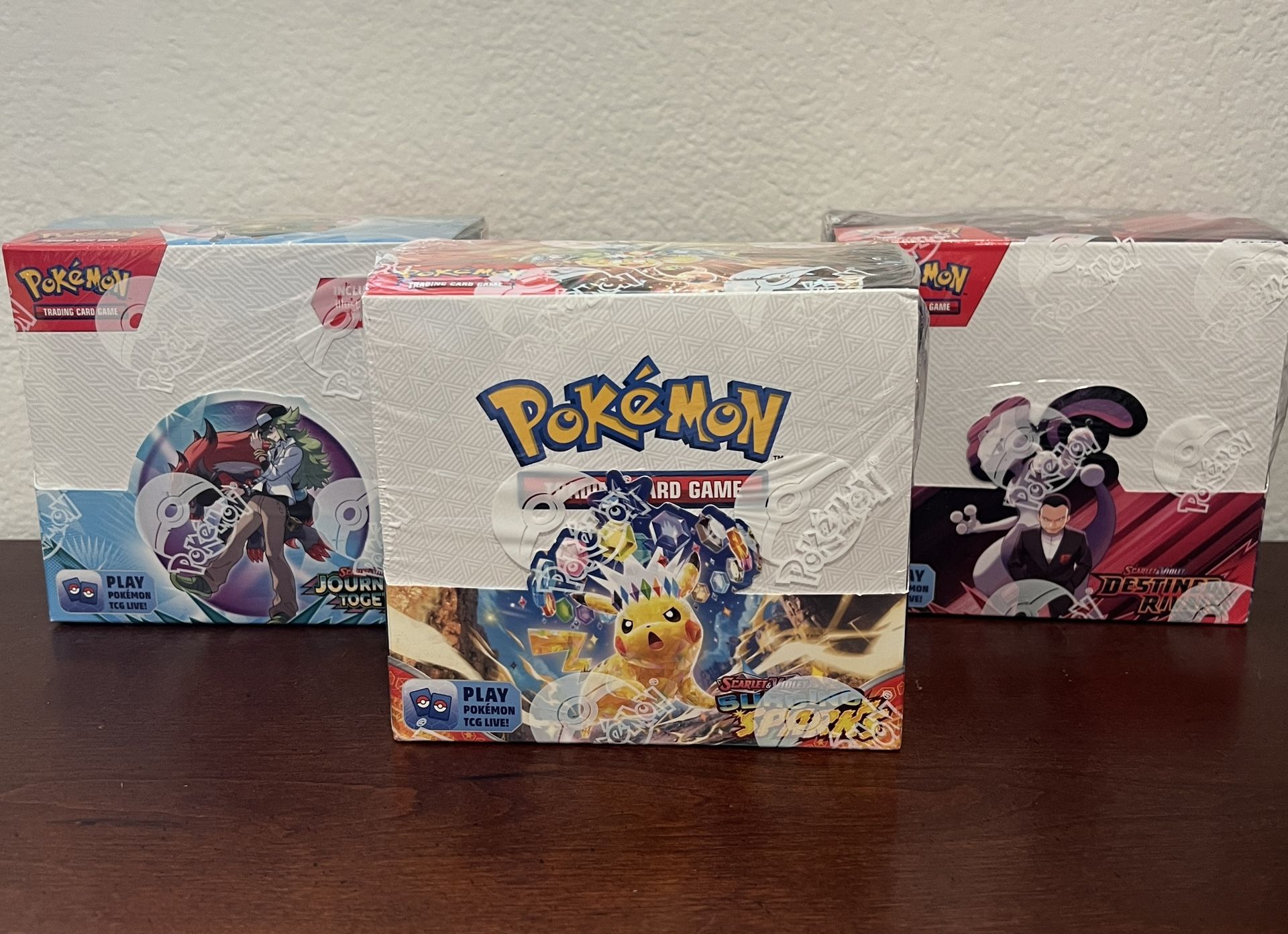 Pokémon Surging Sparks, Destined Rivals, Journey Together Booster Boxes Sealed