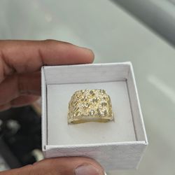 10kt Real Gold Nugget Ring For Men 