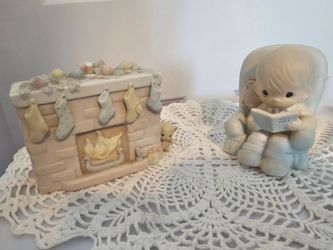 $10.00 - 1980s-1990s Christmas Precious Moments "Bundle Price" Offer! 1985 "The Story of God's Love" + Chimney!