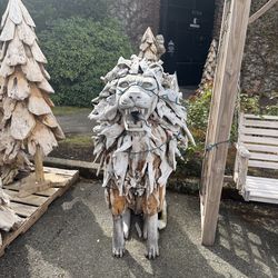 MEGA SALE! Driftwood Teak Lion Sculpture (10% Off)