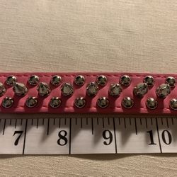 Pink Dog Collar With Spikes 