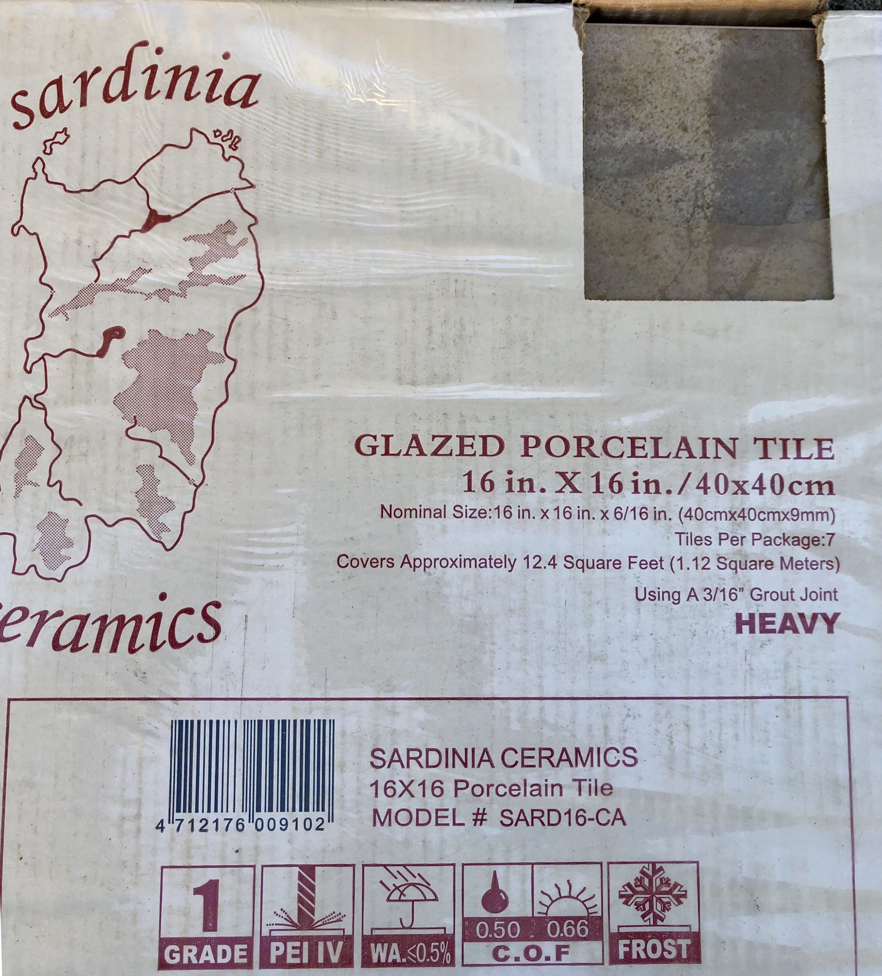PORCILIN TILE 16”X16” 85 square feet. $40