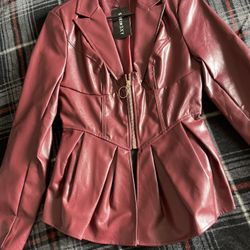 Maroon Leather Jacket 