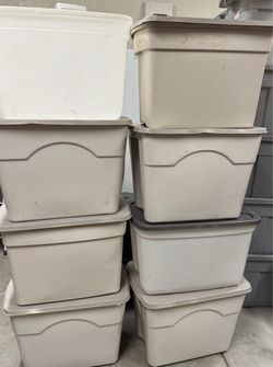 Lot of Plastic Storage Totes with Lids