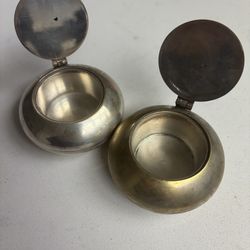 Vintage Heavy Silver Plated Pocket Ashtrays