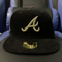 7 1/4 New Era Fitted Capsule Corduroy Atlanta Braves 1996 World '96 Olympic Black Hatclub