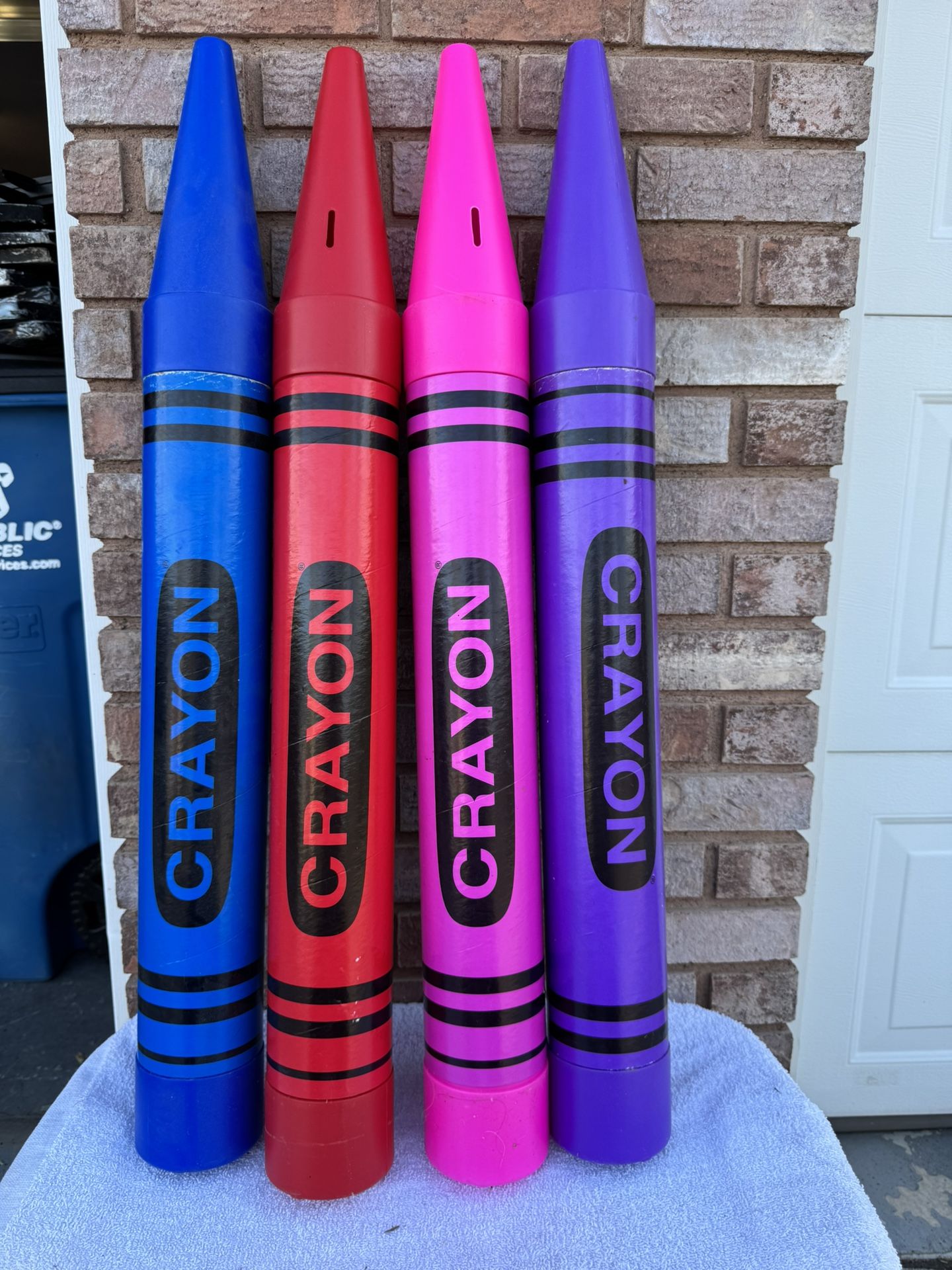 Giant Crayola Coin Bank Vintage 35 “ Tall. 
