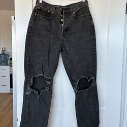 Topshop Black Ripped Jeans