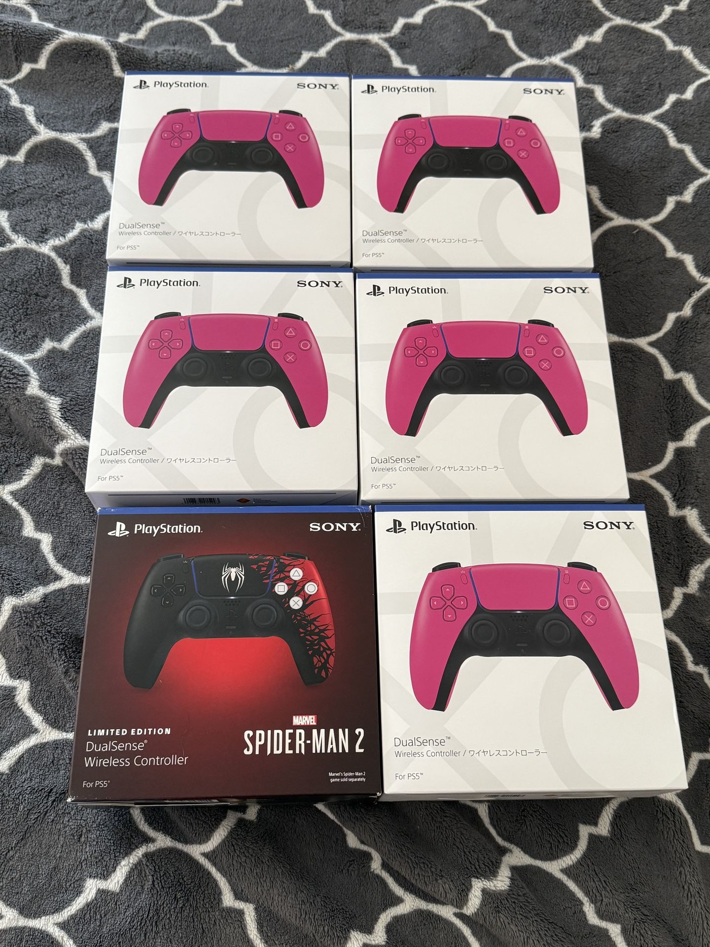 New Playstation 5 Wireless Nova Pink { From Japan } And Spiderman 2 Limited Edition