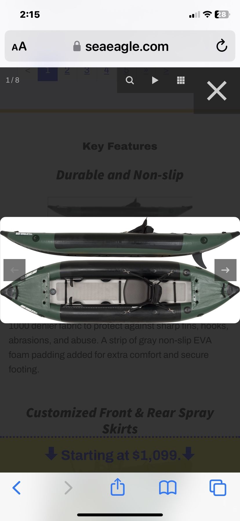 Sea Eagle 350FX Inflatable Fishing Kayak