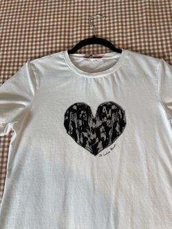 Carolina Herrera White Graphic Heart T-Shirt
