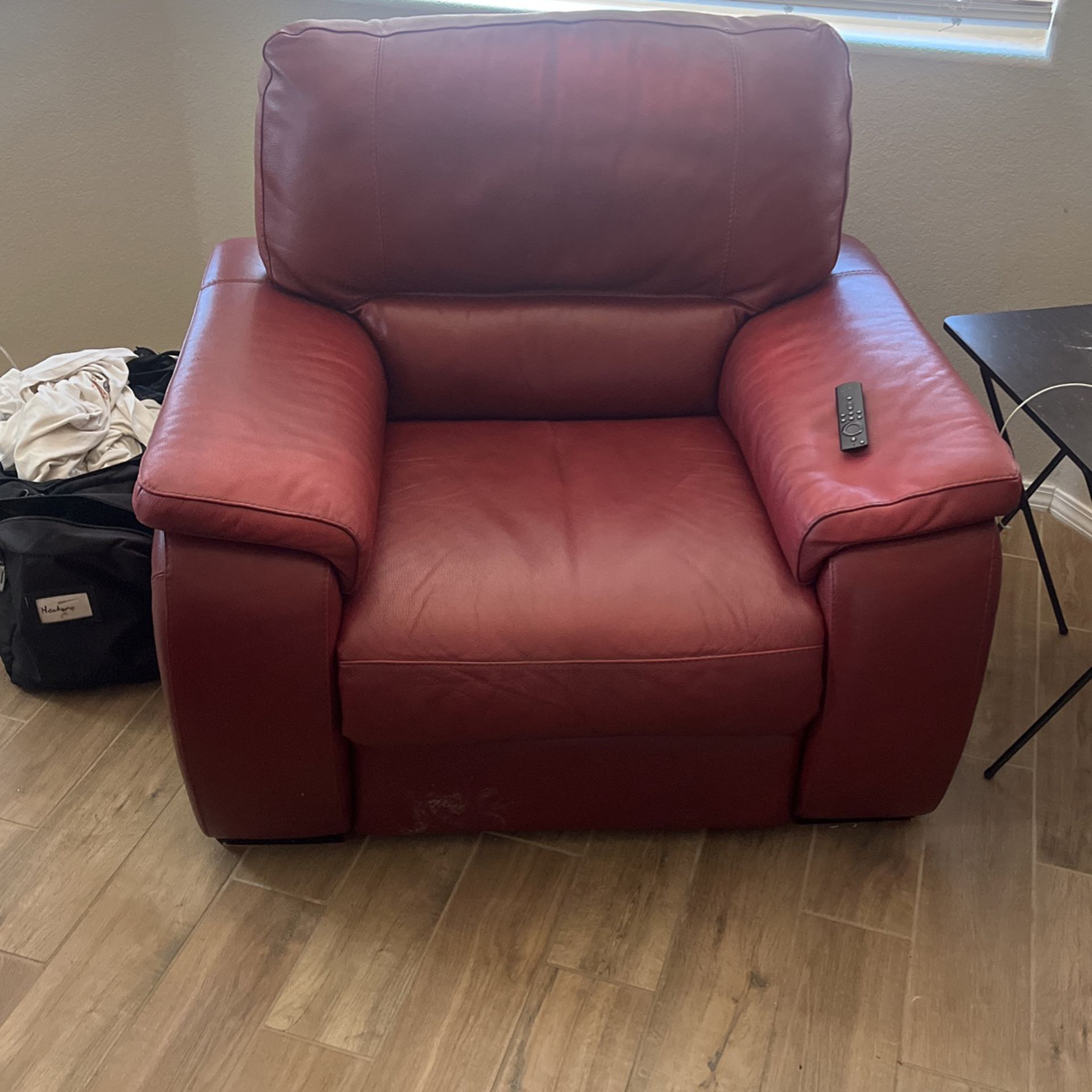 Leather Red Couch 