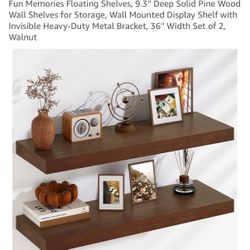 Floating Shelves Deep Solid Pine Wood