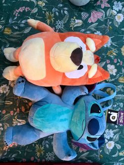 Disney Stitch and Bluey Large Plush Bundle