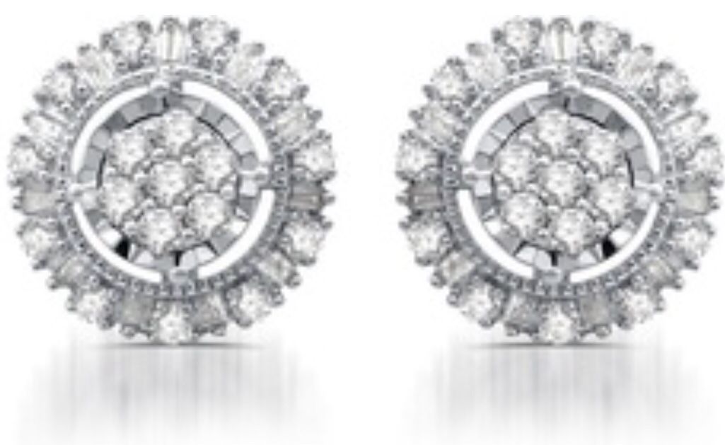 Decarat Sterling Silver Diamond Earrings