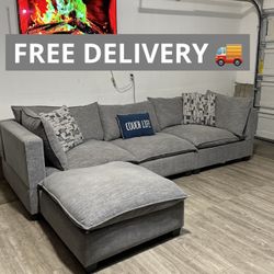 Gray Cloud Sectional Couch 🛋️- FREE DELIVERY 🚚 