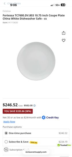 2 cases of 24 TC Serena Coupe Plate 10.75”
