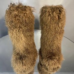 Brown Shaggy Real Furry Knee-Boots Sizes 7.7.5,8,9,9.5,10 (message Your Size And Order 