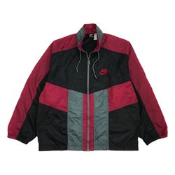 VINTAGE NIKE WINDBREAKER LARGE L MENS BLACK JACKET SWEATSHIRT TRAVIS SWOOSH ZIP