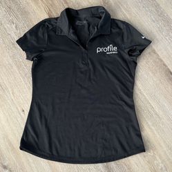 Nike Golf Dri-FIT Womens Size S Polo Shirt 838957-010 Profile Sanford Black  