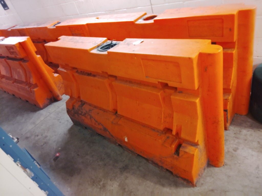 6 orange plastic Street barriers