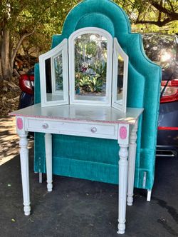Vintage Pink And White Vanity
