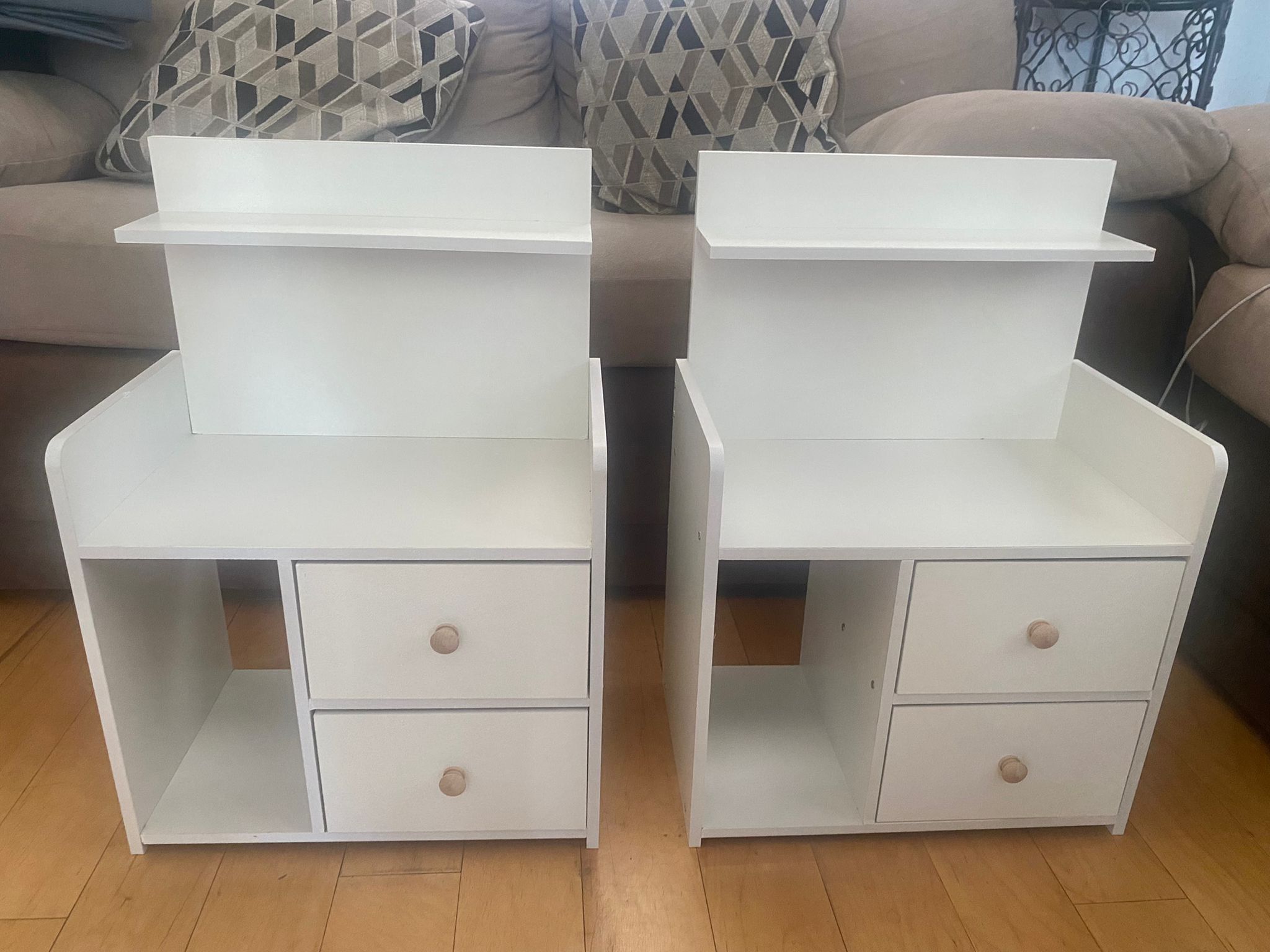 Modern Nightstands with Shelving for Bedroom